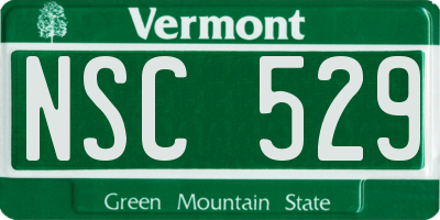 VT license plate NSC529