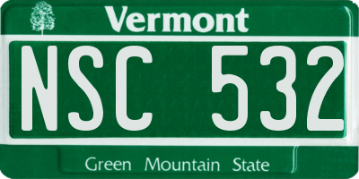 VT license plate NSC532