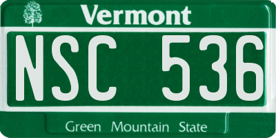 VT license plate NSC536
