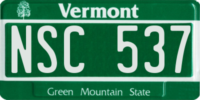 VT license plate NSC537