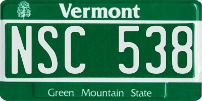 VT license plate NSC538
