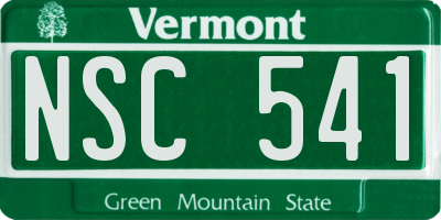 VT license plate NSC541
