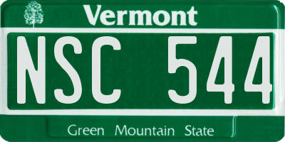 VT license plate NSC544