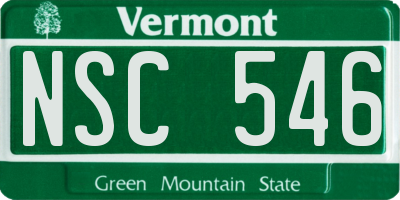 VT license plate NSC546