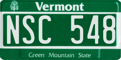 VT license plate NSC548