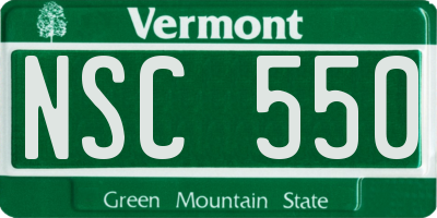 VT license plate NSC550