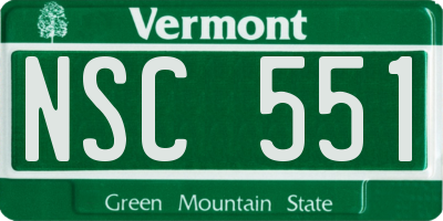 VT license plate NSC551