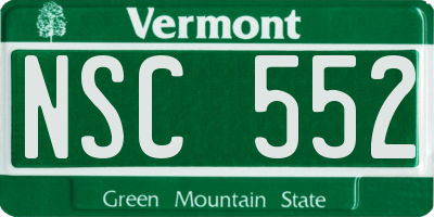 VT license plate NSC552