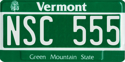 VT license plate NSC555