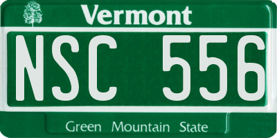VT license plate NSC556