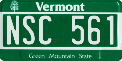 VT license plate NSC561