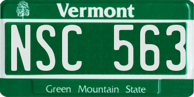 VT license plate NSC563