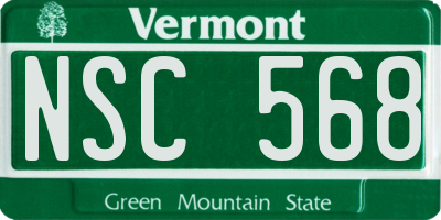 VT license plate NSC568