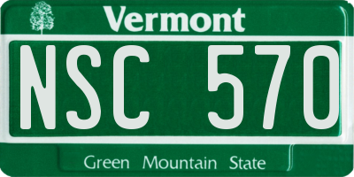 VT license plate NSC570