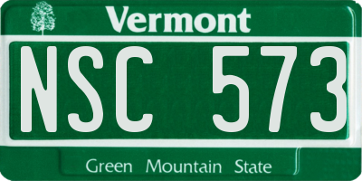 VT license plate NSC573