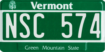 VT license plate NSC574