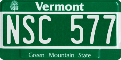 VT license plate NSC577