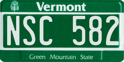 VT license plate NSC582