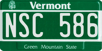 VT license plate NSC586