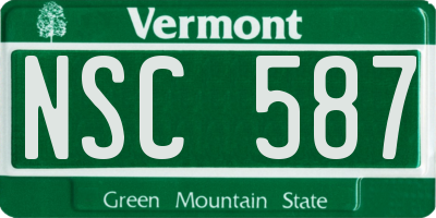 VT license plate NSC587