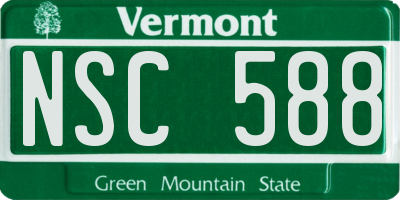 VT license plate NSC588