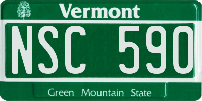 VT license plate NSC590