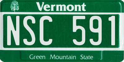 VT license plate NSC591