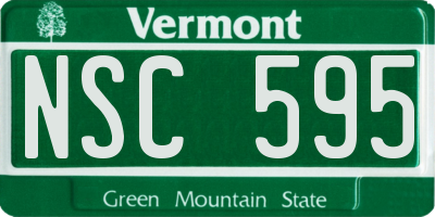 VT license plate NSC595