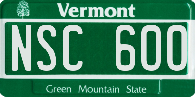 VT license plate NSC600