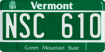 VT license plate NSC610