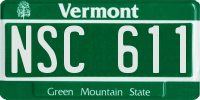 VT license plate NSC611
