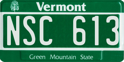 VT license plate NSC613
