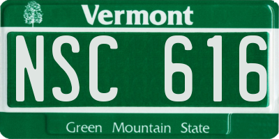 VT license plate NSC616