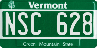 VT license plate NSC628