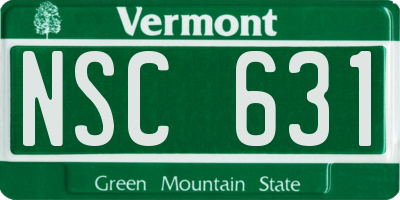 VT license plate NSC631