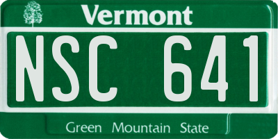 VT license plate NSC641