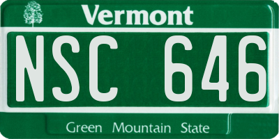 VT license plate NSC646