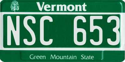 VT license plate NSC653