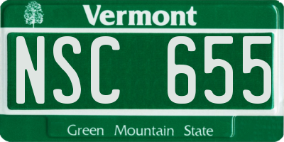 VT license plate NSC655