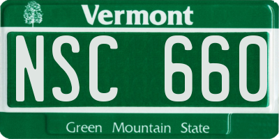 VT license plate NSC660