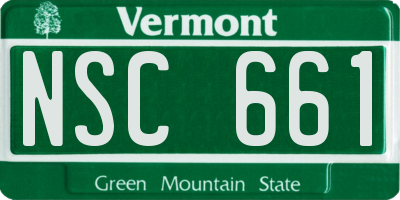 VT license plate NSC661
