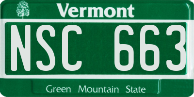 VT license plate NSC663