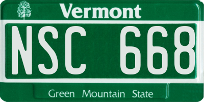 VT license plate NSC668