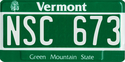 VT license plate NSC673