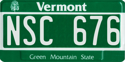 VT license plate NSC676