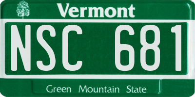 VT license plate NSC681