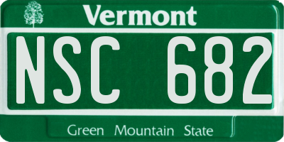 VT license plate NSC682