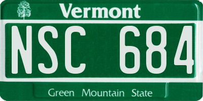 VT license plate NSC684