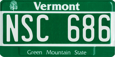 VT license plate NSC686