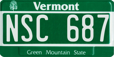 VT license plate NSC687